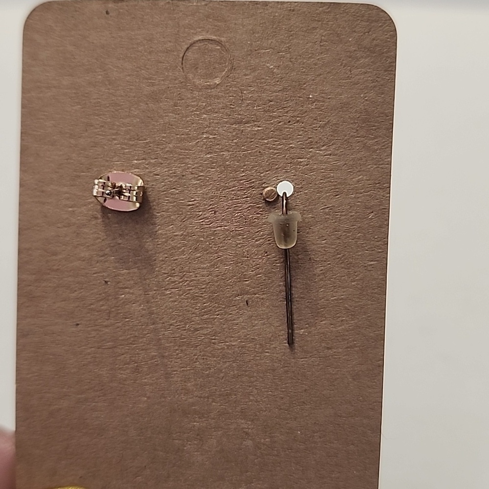 Gold Tone Drop and Pink Stud Earrings MIX & MATCHED - Picture 5 of 6